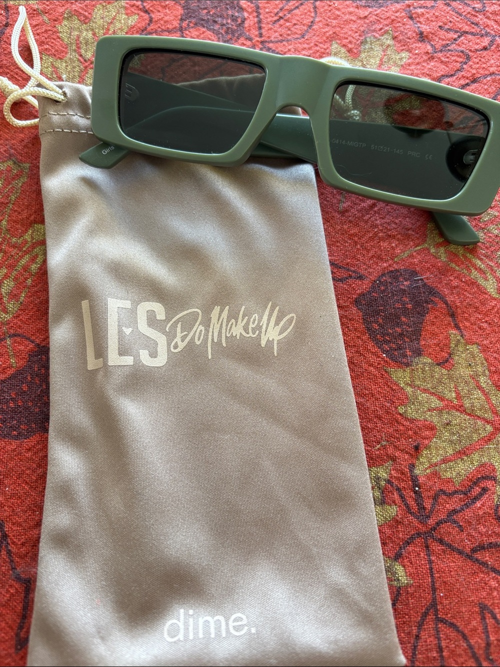 Dime Olive Rectangular Sunglasses — Matte Olive Green Fashion Shades